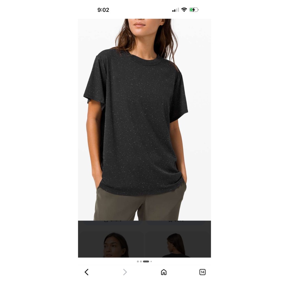 Lululemon All Yours Tee Black Speckled Confetti Oversized Short Sleeve Shirt